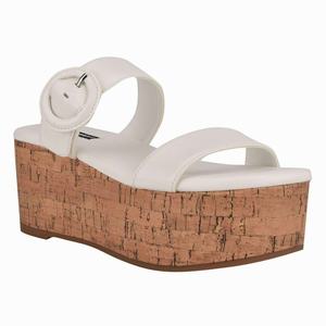 Nine West Very Platform Slides - White - Ireland (YJ8653701)